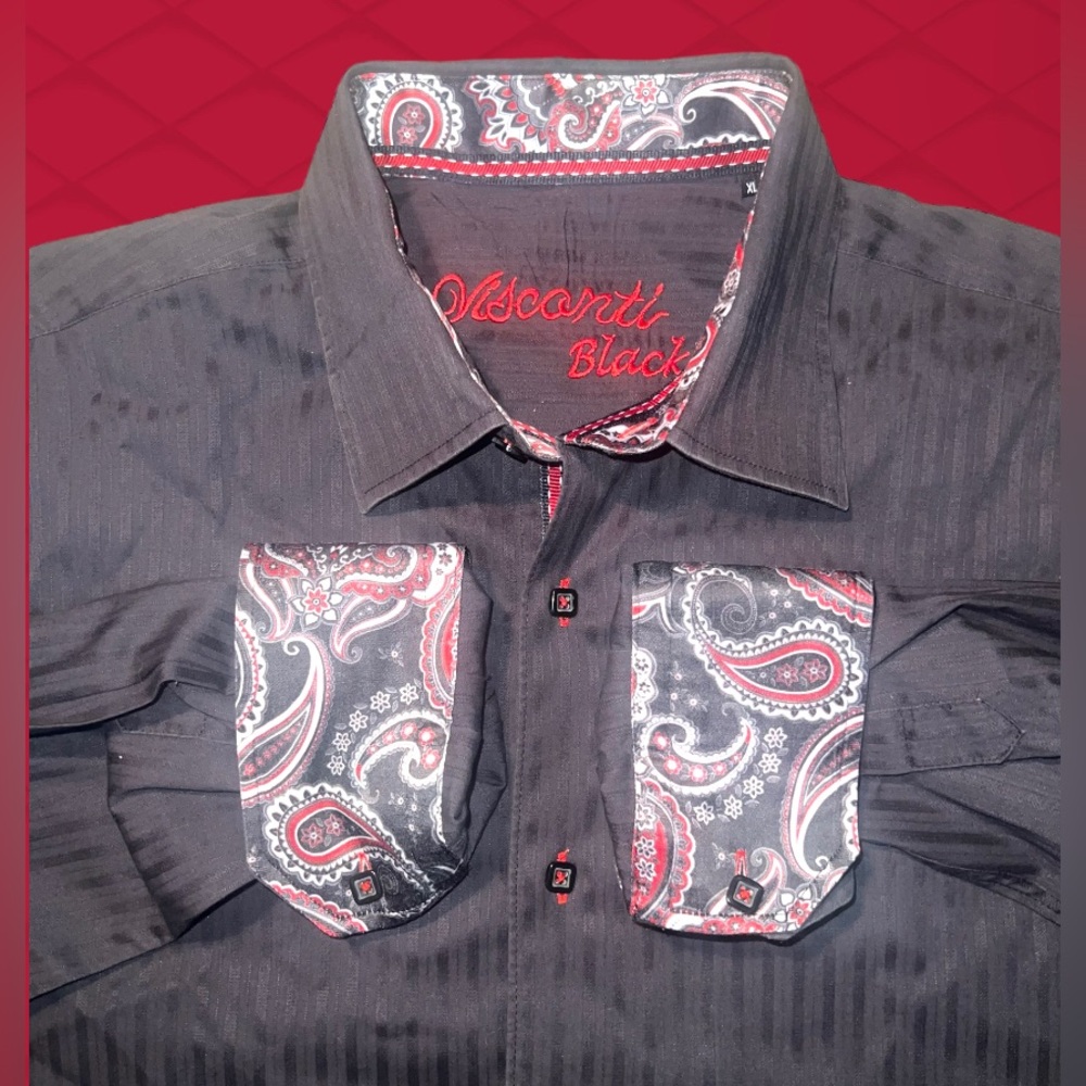 Sold❌Visconti black Long sleeve shirt | Men | size: Xl | Color: Black